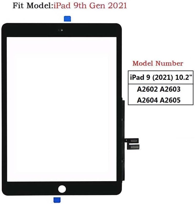 Zentop شاشة تعمل باللمس بديل لجهاز آيباد 9 2021 الجيل التاسع 10.2" A2602 A2603 A2604 A2605 مع مجموعة أدوات (بدون زر الصفحة الرئيسية) - Image 2